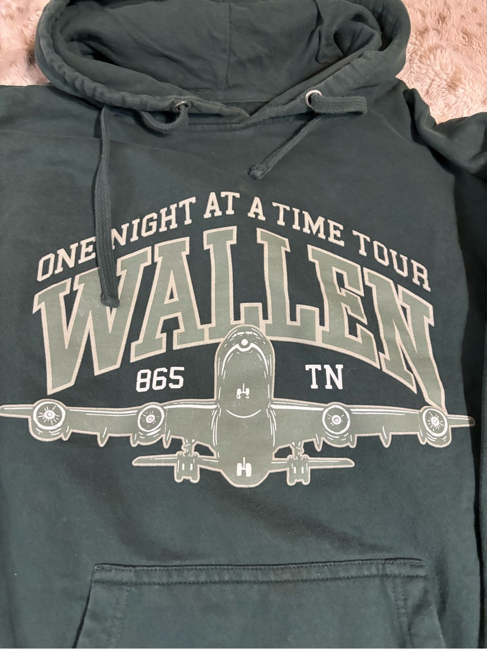 Wallen Tour Hoodie - Dark Green with Plane Graphic